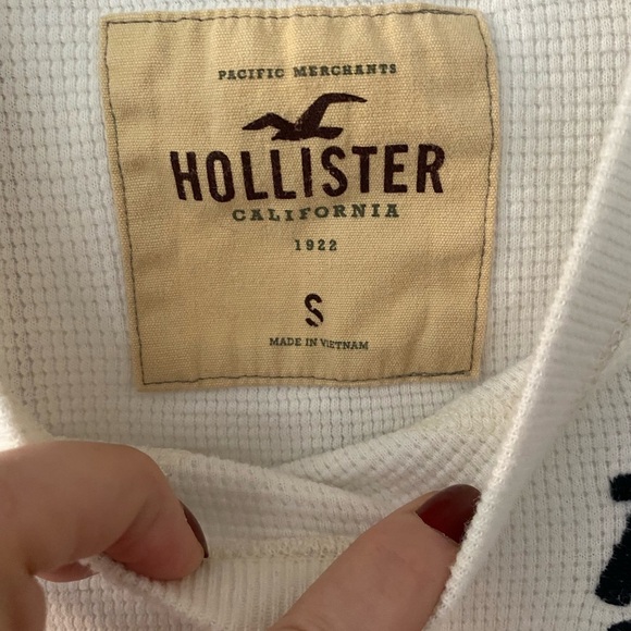 Hollister Mens Waffle Long Sleeve Thermal Shirt White  Mens Size  Small - Picture 2 of 3